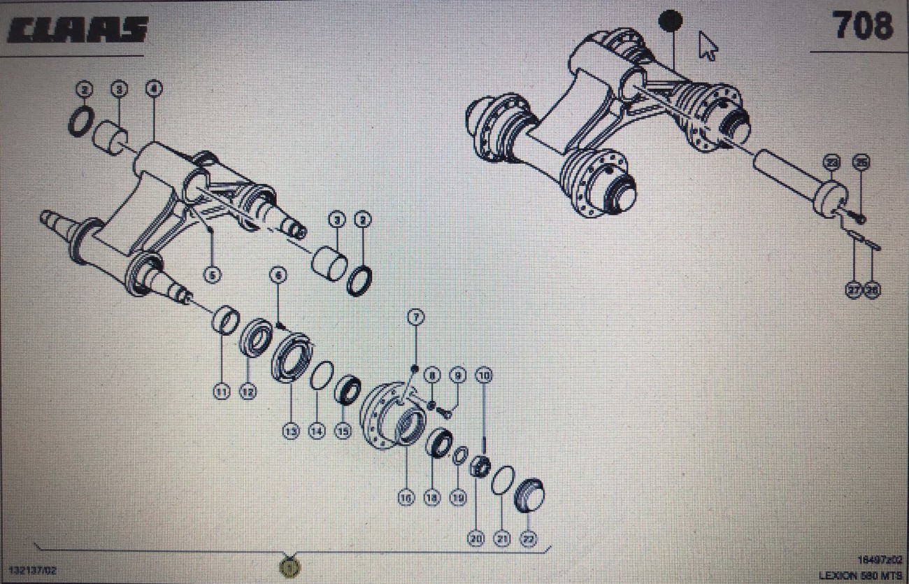 CLAAS 00 0750 336 2/Claas koło podporowe/Claas Lexion 580 750-730 670-640 465 760 600