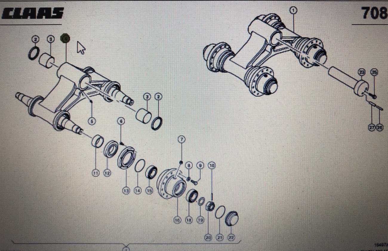 CLAAS 00 0750 422 1/Claas oś wahliwa/Claas Lexion 580 750-730 670-640 465 570 600 760