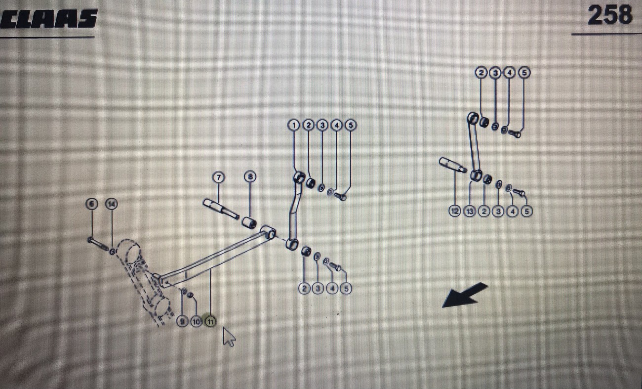 CLAAS 00 0751 860 0/Claas Lexion drąźek przesuwny/Claas Lexion 580 670 530-510 460-440