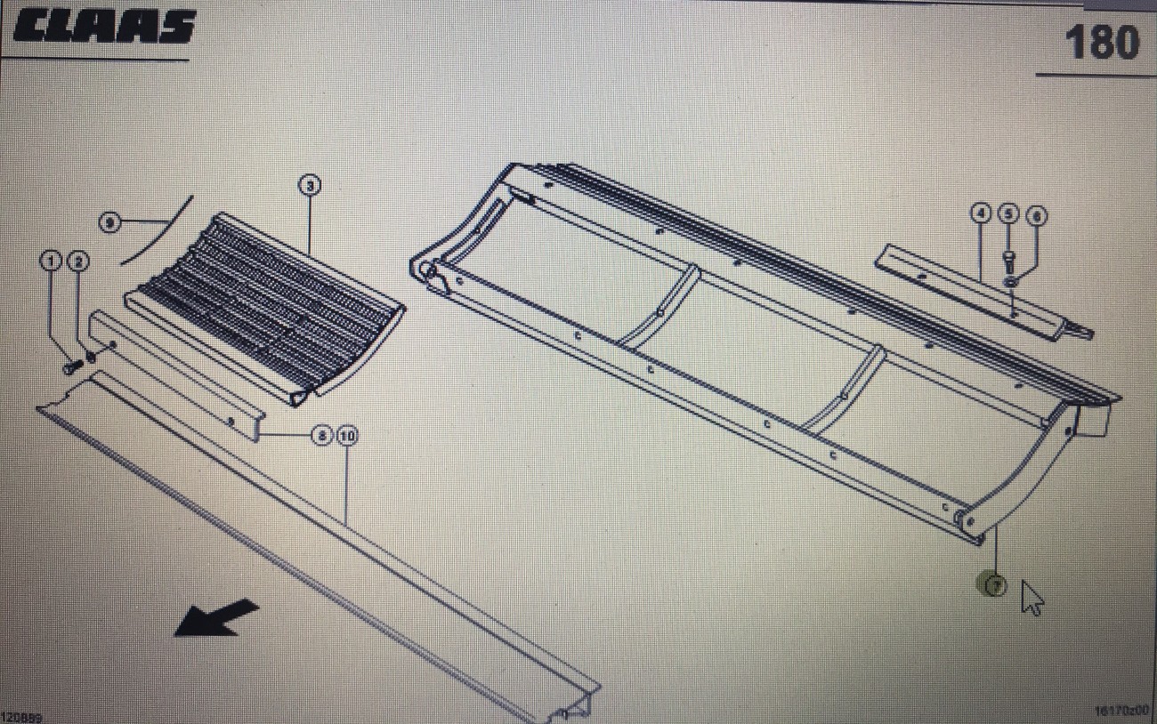 CLAAS 00 0757 400 2/Claas Lexion rama klepiska wstępnego/Claas Lexion 580 560-540 770-760 670-640