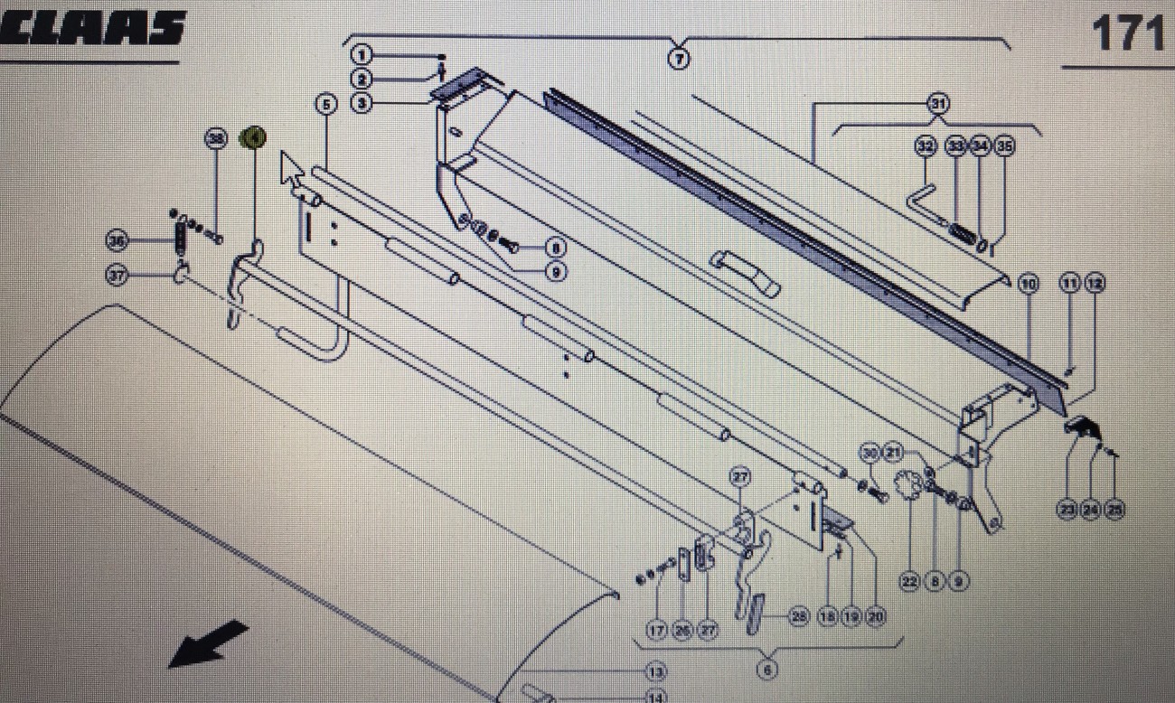 CLAAS 00 0757 517 2/Claaas Lexion dżwignia napinacza - 580 560-540 460-440 770-760 670-640