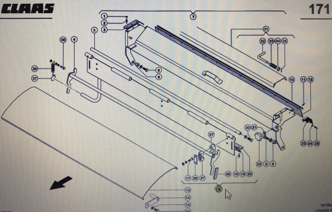 CLAAS 00 0777 363 1/Claas Lexion pokrywa/Claas Lexion 580 560-540 770-760 670-640