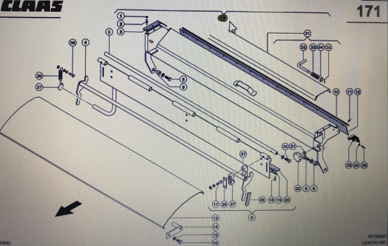 CLAAS 00 0777 373 2/Claas Lexion chwytacz kamieni 580 560-540 460-440 770-760 670-640
