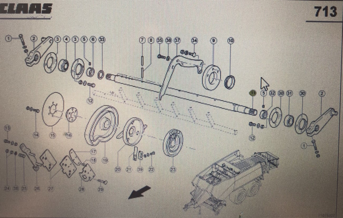 CLAAS 00 0832 064 0/Claas wałek słupacza/Claas Quadrant 2200 Advantage 2200 RC 3200 RF/RC