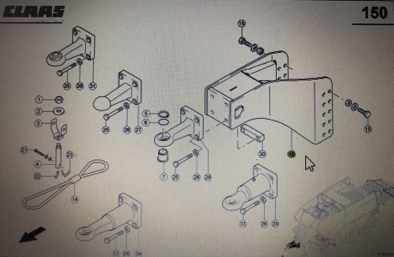 CLAAS 00 0855 184 4/Claas głowica dyszla/Claas Quadrant 2200 2100 3200 4200 5200