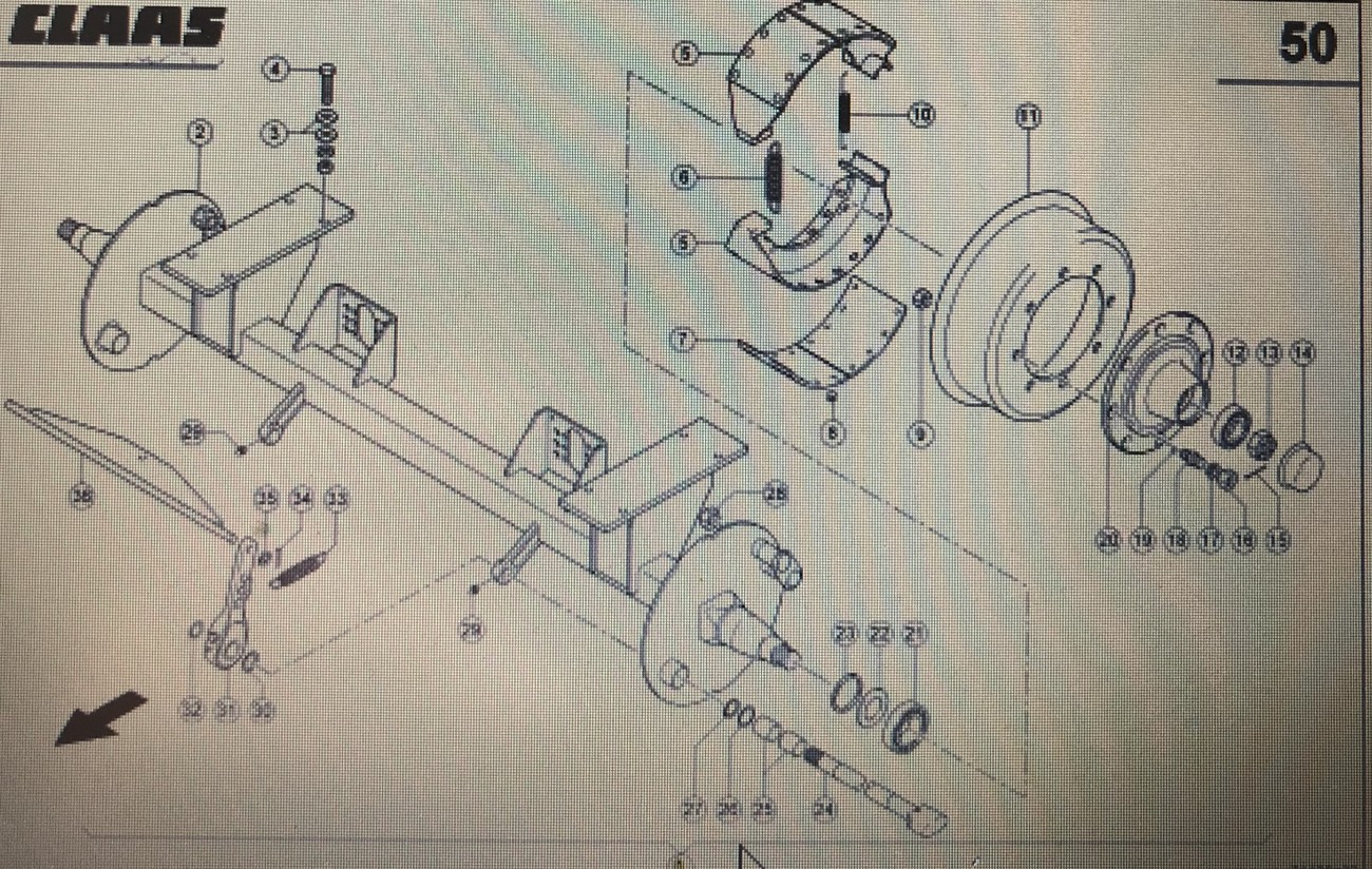 CLAAS 00 0855 872 1/Claas oś hamowania/Claas Quadrant 2200 Advntage 3200 RF/RC