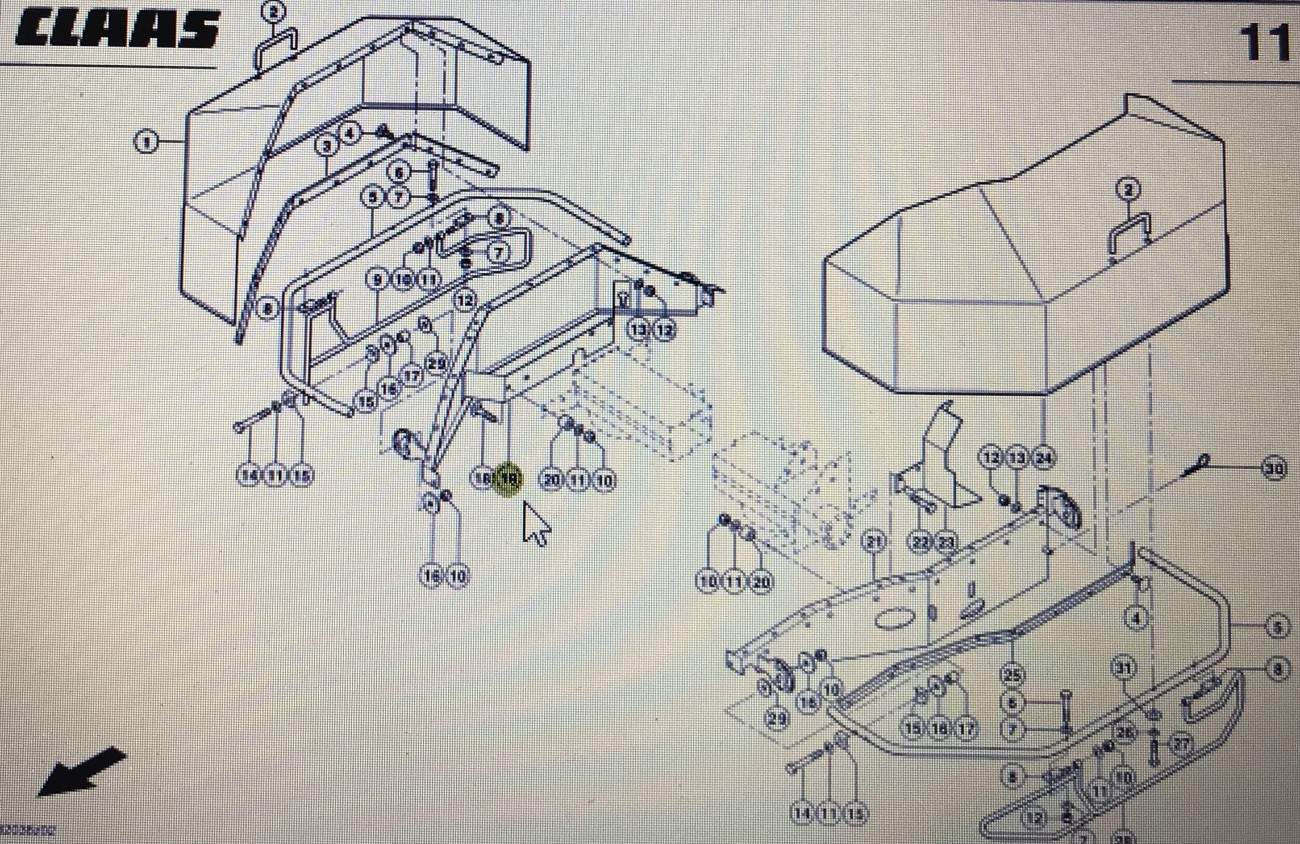 CLAAS 00 0922 338 1/CLAAS Corto dżwigar prawy