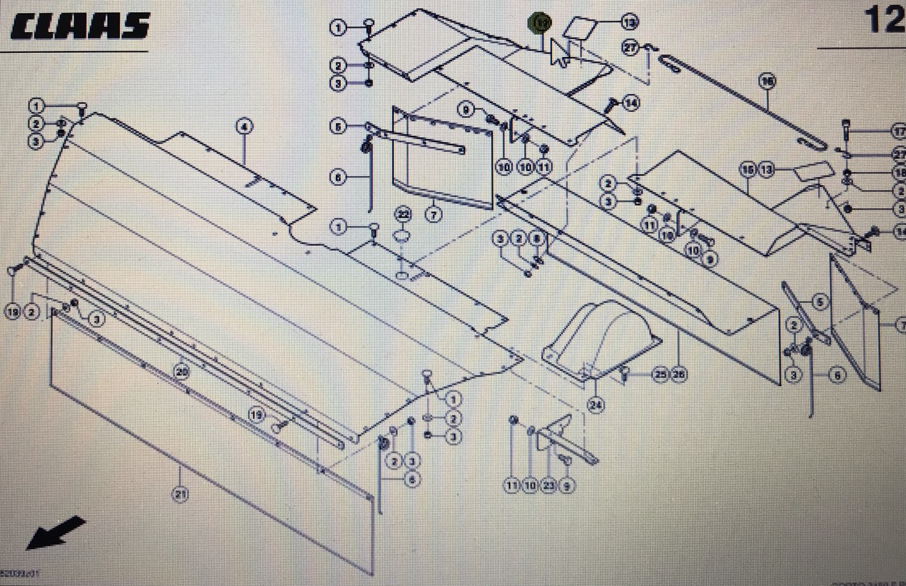 CLAAS 00 0922 346 1/00 0922 343 1/CLAAS Corto blacha osłony prawa/lewa