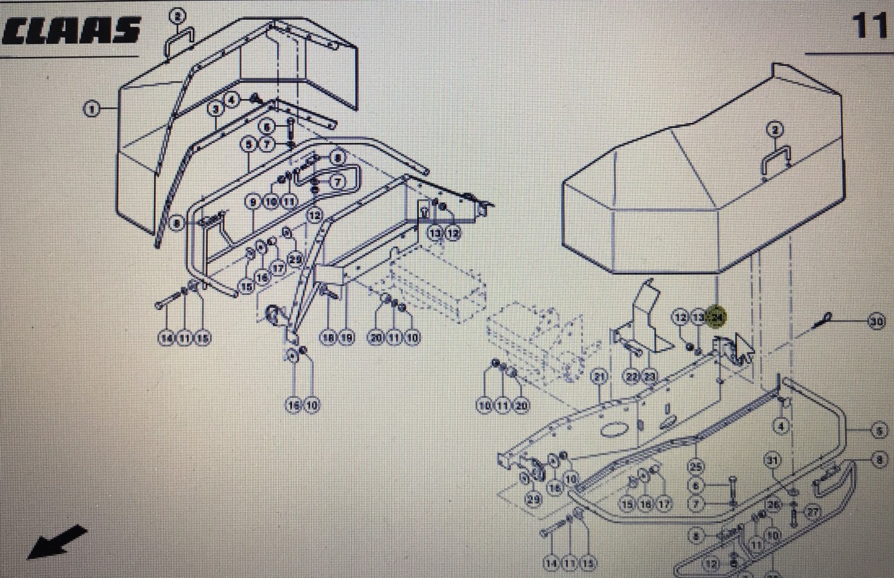 CLAAS 00 0922 371 2/CLAAS Corto kołpak ochrony lewy