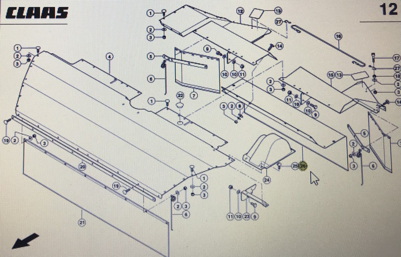 CLAAS 00 0922 381 2/CLAAS Corto fartuch ochronny tylny środkowy