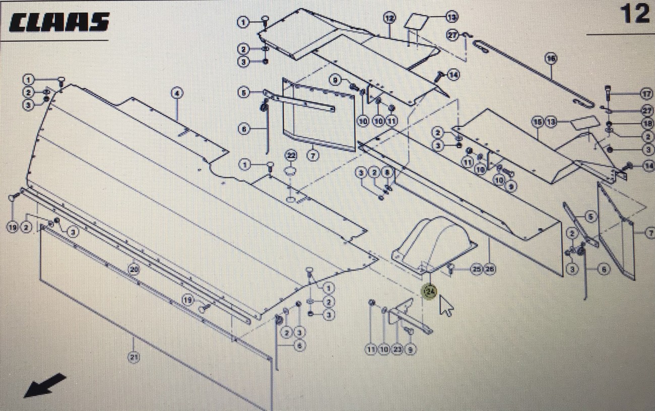 CLAAS 00 0934 938 1/CLAAS Corto maska