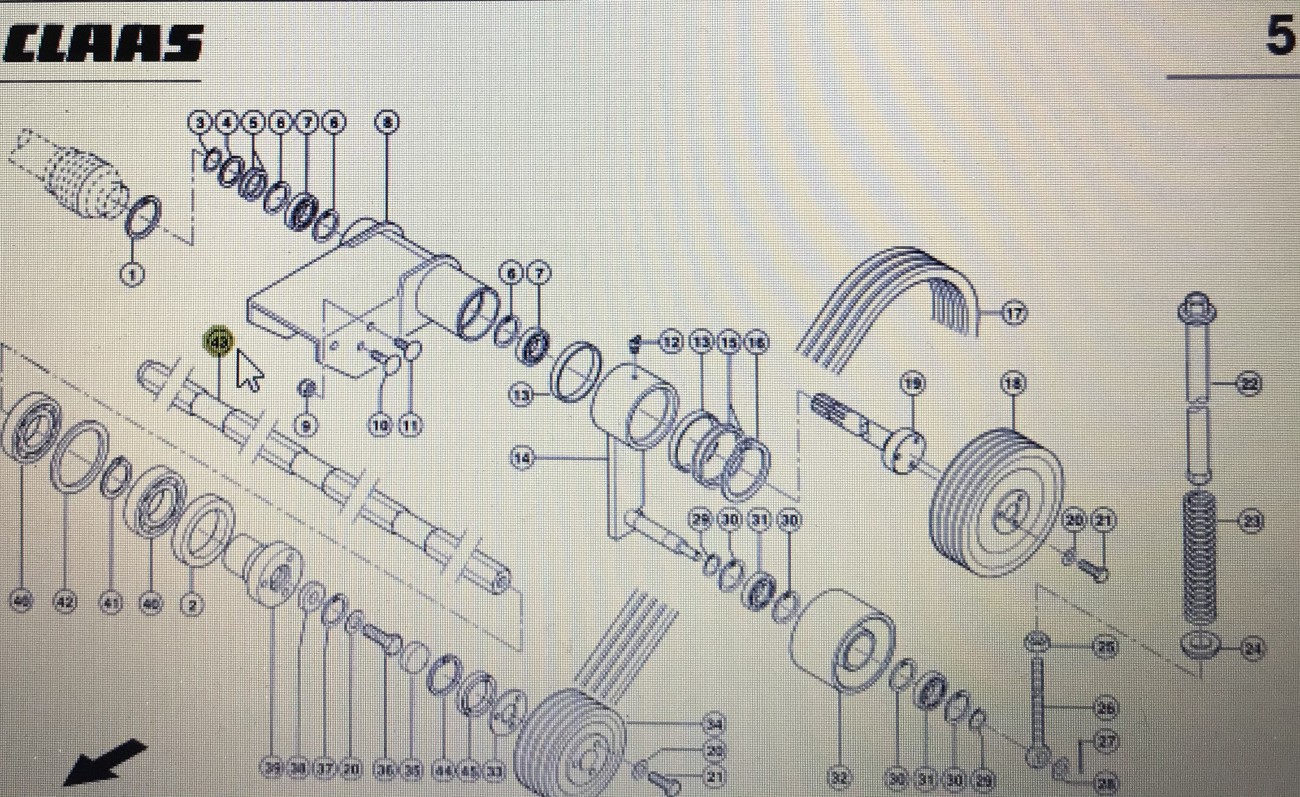 CLAAS 00 0936 226 0/ CLAAS Corto wałek podajnika zboźowego