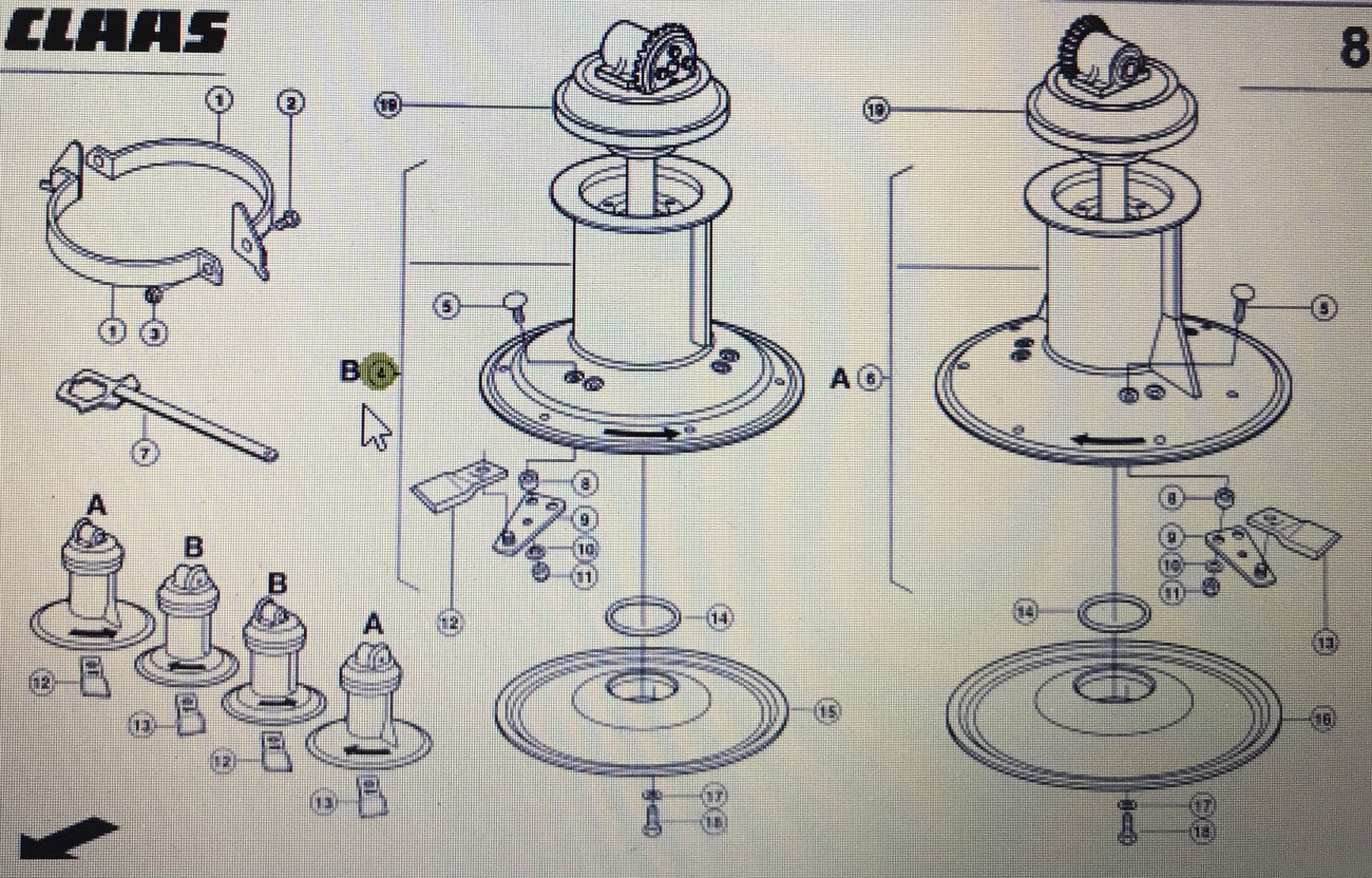 CLAAS 00 0937 803 2/ CLAAS Corto bęben tnący prawy