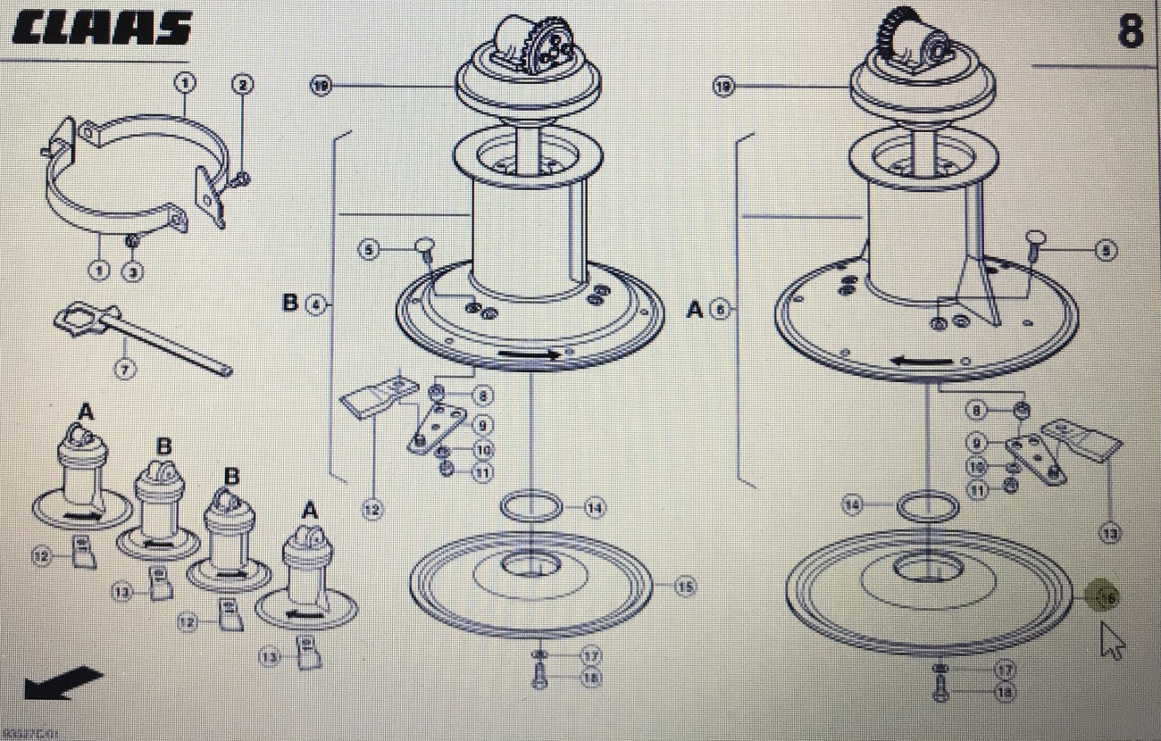 CLAAS 00 0947 432 2/CLAAS Corto talerz ślizgowy