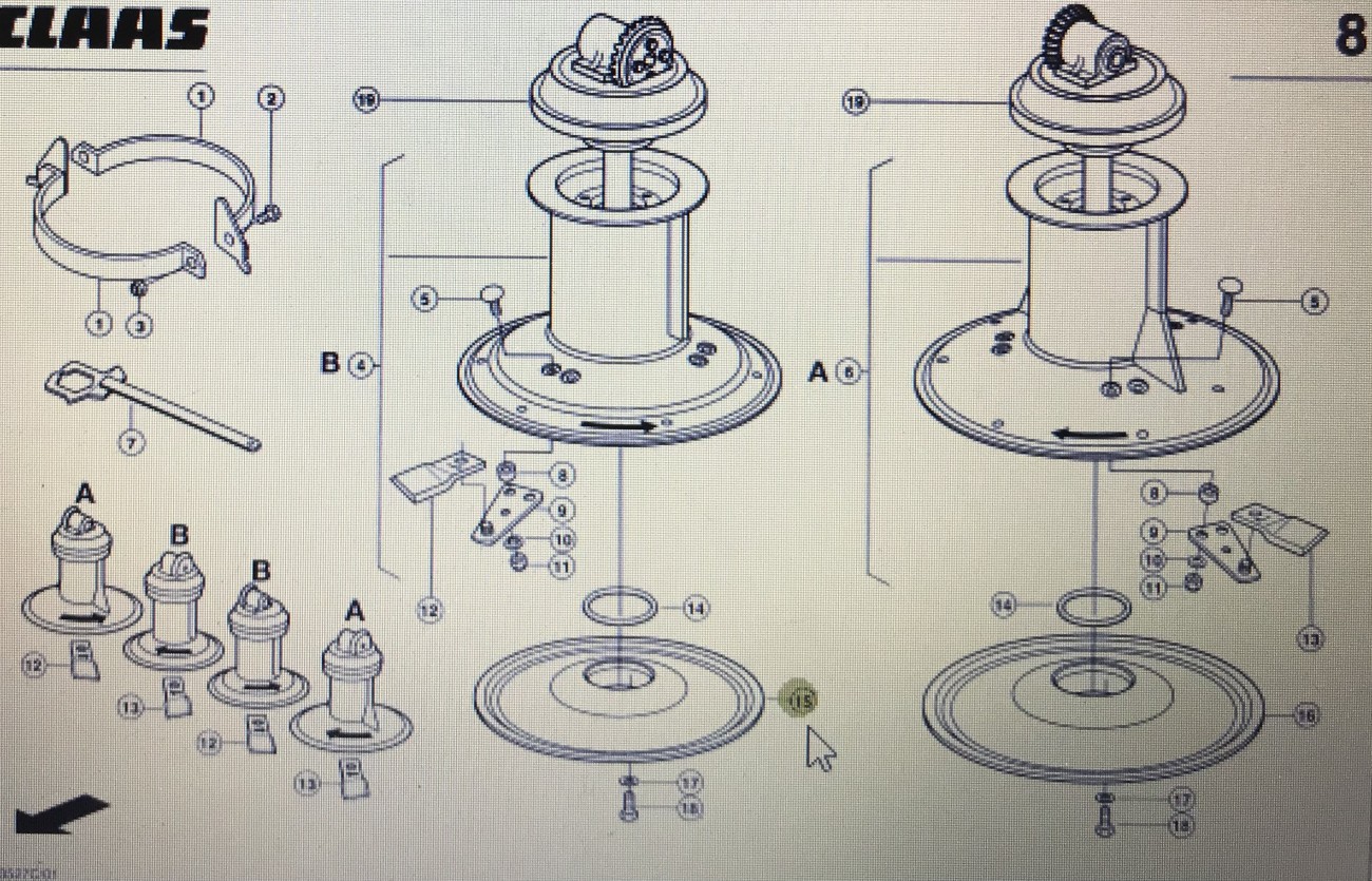 CLAAS 00 0947 442 2/CLAAS Corto talerz ślizgowy