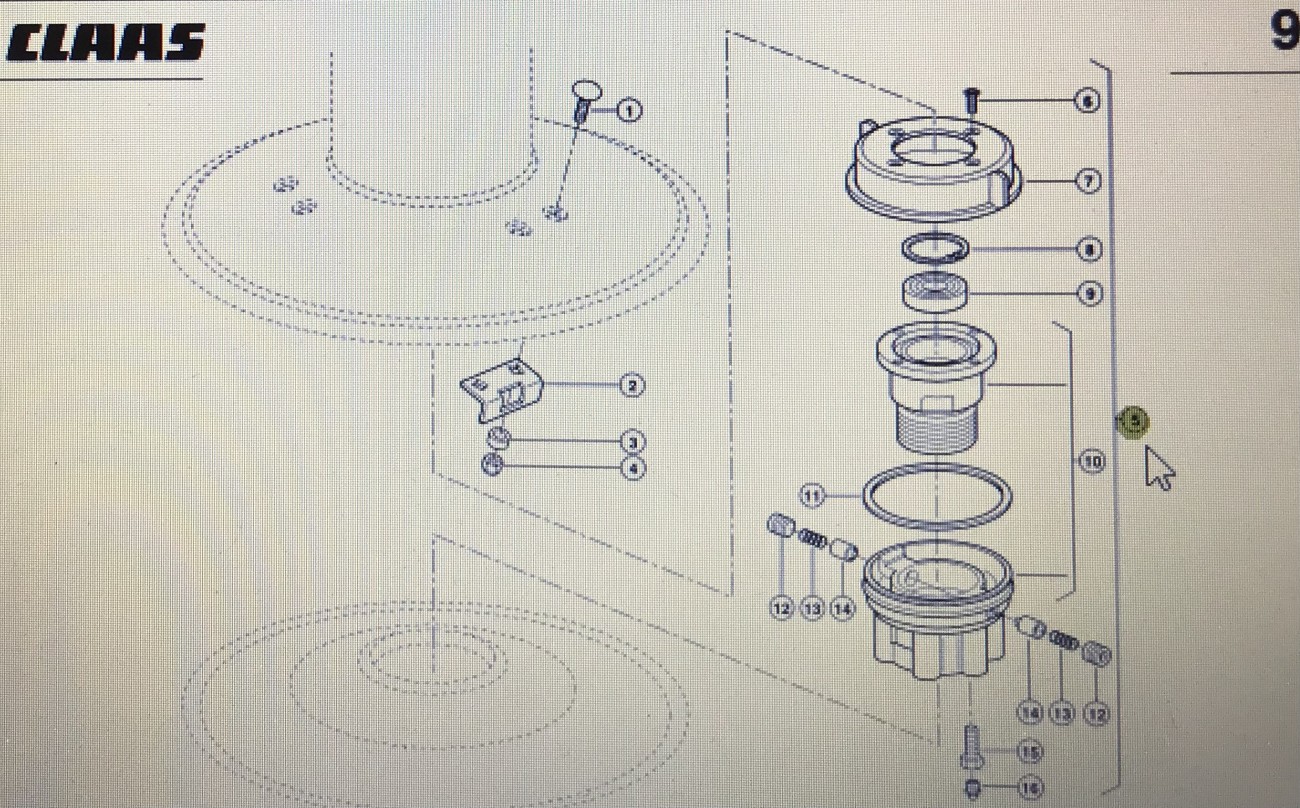 CLAAS 00 0950 420 1/CLAAS Corto zmiana wysokości cięcia
