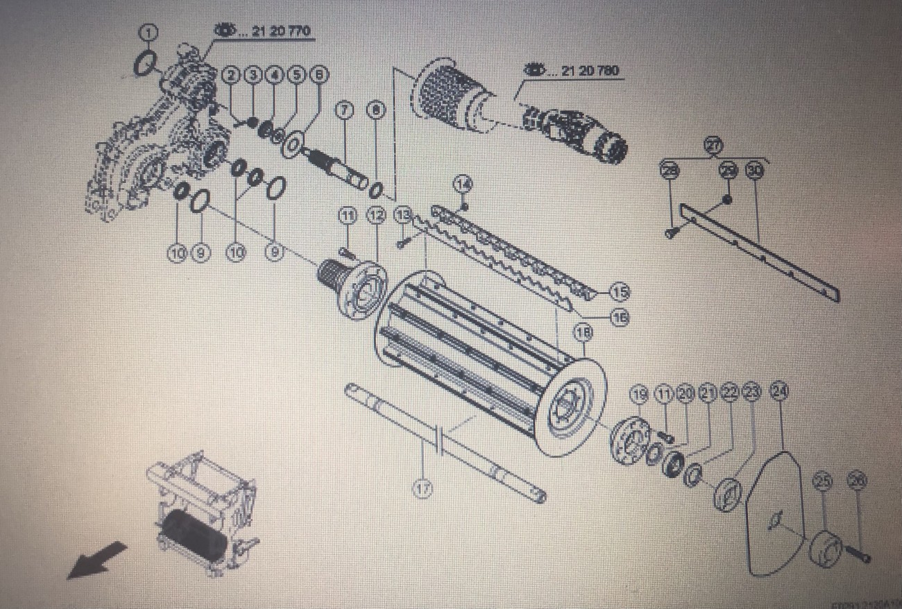 CLAAS 00 0985 628 2/Claas- górny walec/ClaasJaguar 880-830