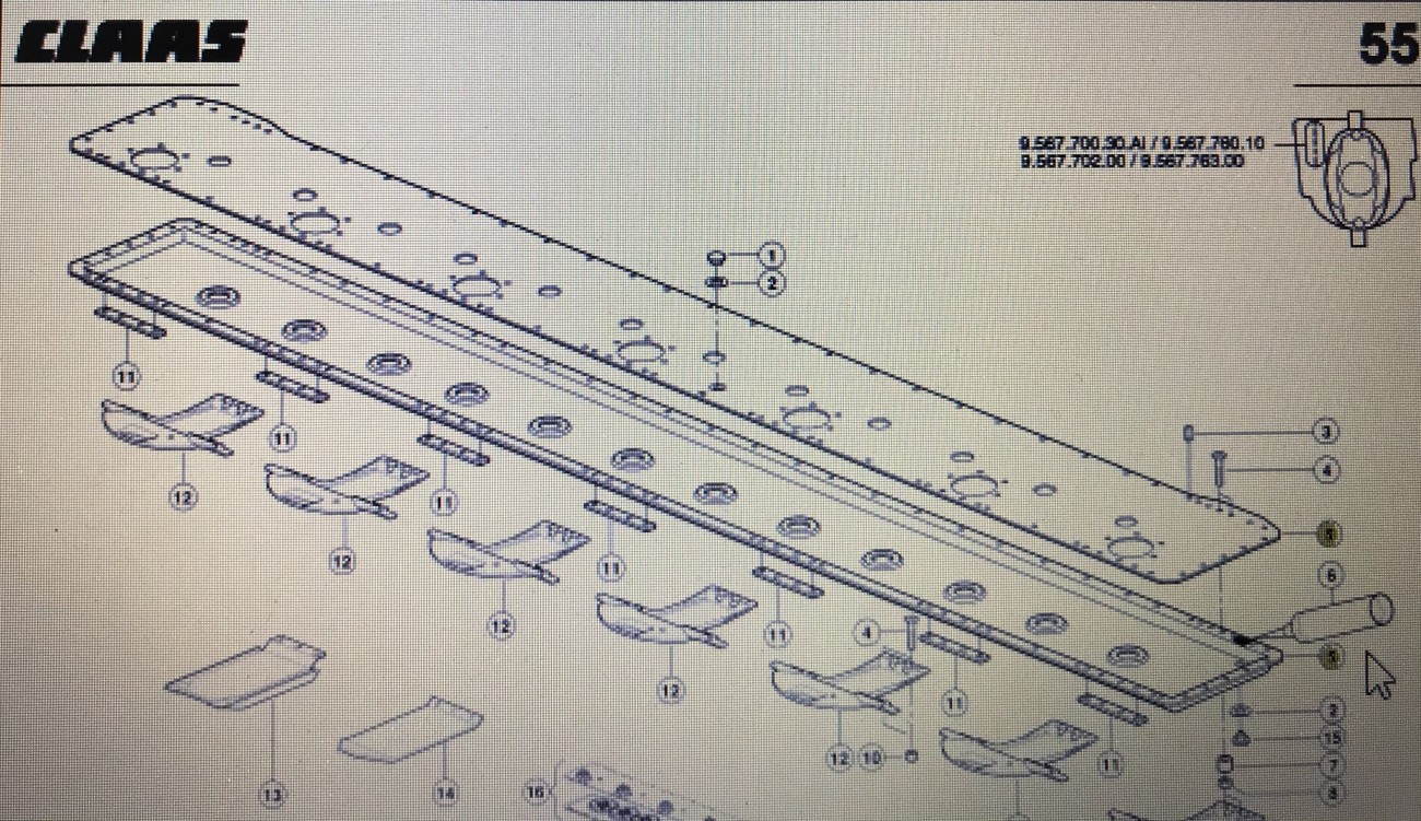 CLAAS 00 1321 502 0/CLAAS DISCO pokrywa belki prawa