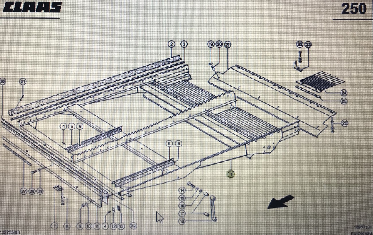 CLAAS 00 739 677 0/Claas Lexion półka transportowa/Claas Lexion 580 460-440 560-540 480