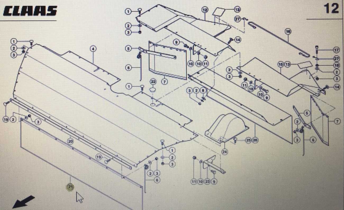 CLAAS 00 922 271 2/CLAAS Corto fartuch ochronny przedni