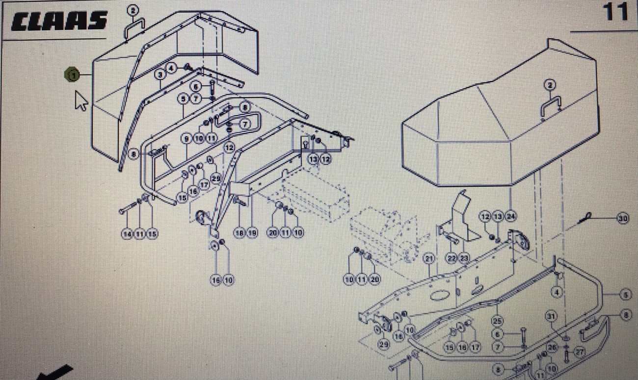 CLAAS 00 922 372 2/CLAAS Corto kołpak ochronny prawy