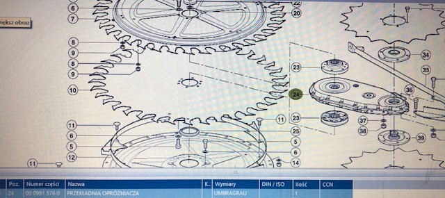 Claas 0009915760 przekładnia opróźniacza