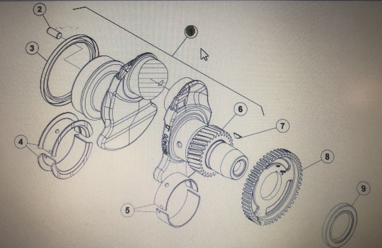 CLAAS Celtis - wał korbowy Ceres 355-325X Ares 566-546 Ergos 466-436 John Deere