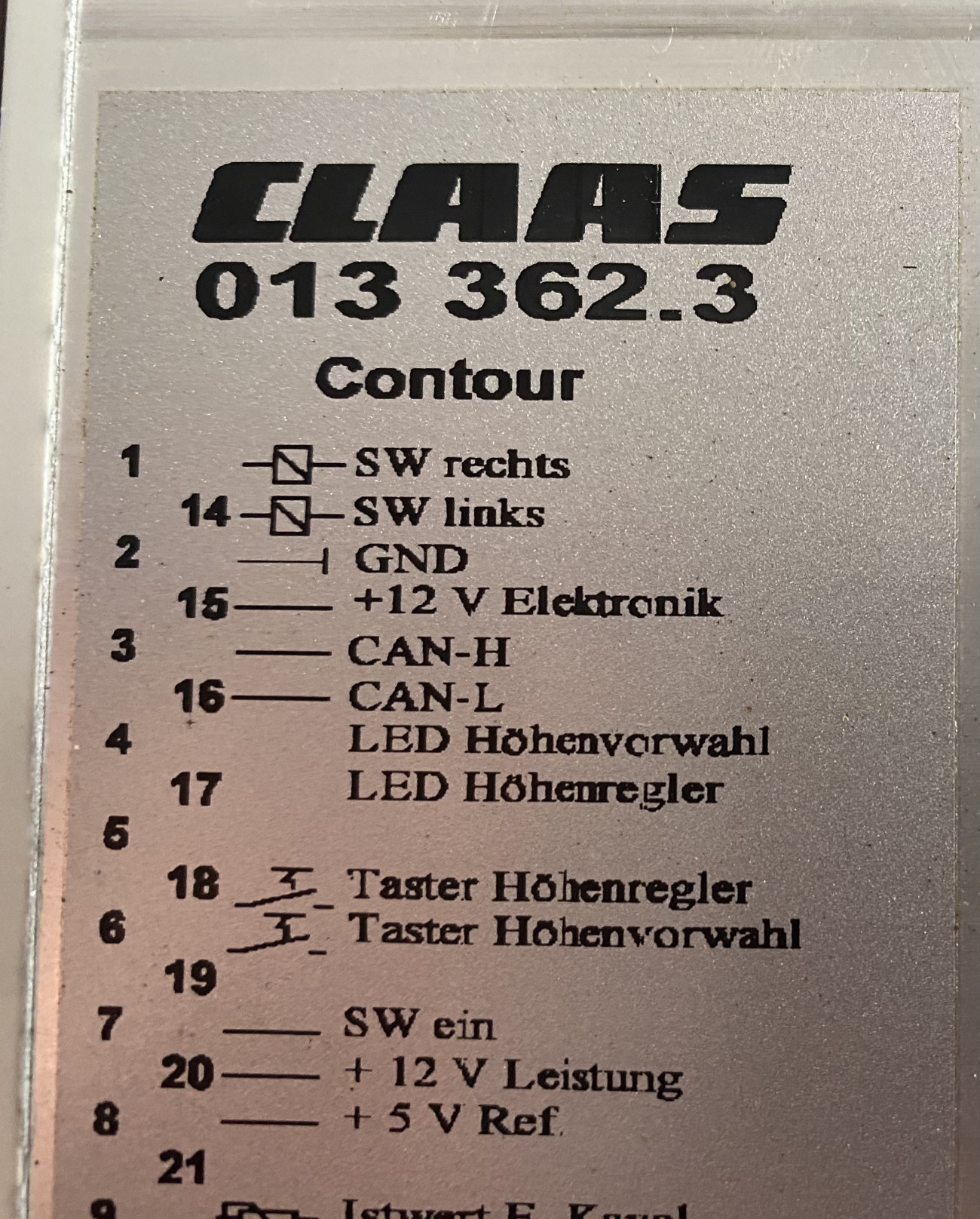Claas Contour Moduł 013 362.3