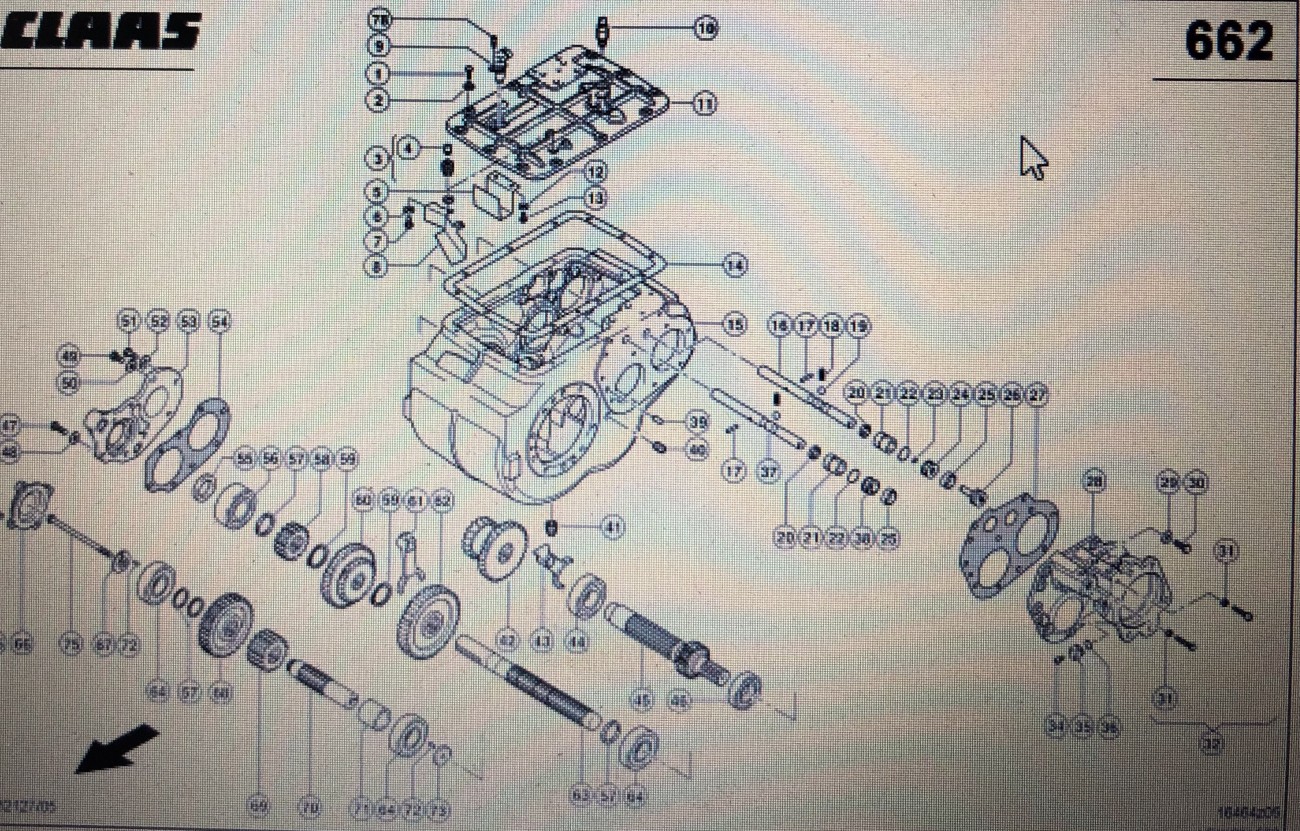 CLAAS LEXION 580 SKRZYNIA BIEGÓW -CZĘŚCI