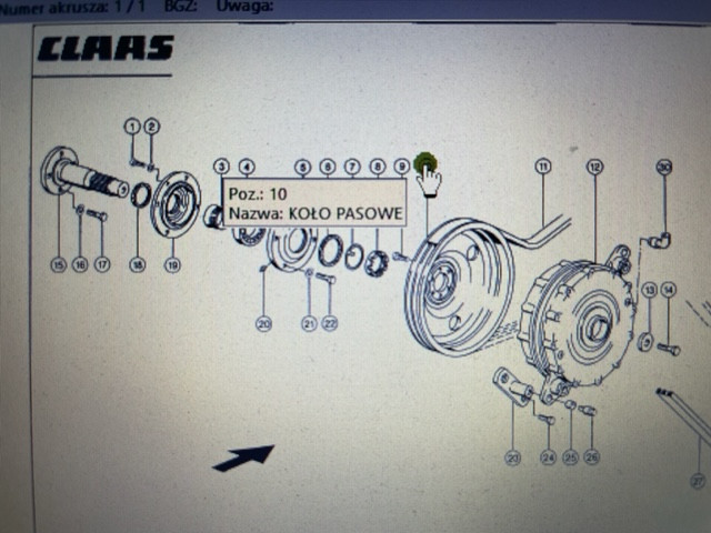 Claas Lexion przekładnia redukcyjna kompletna