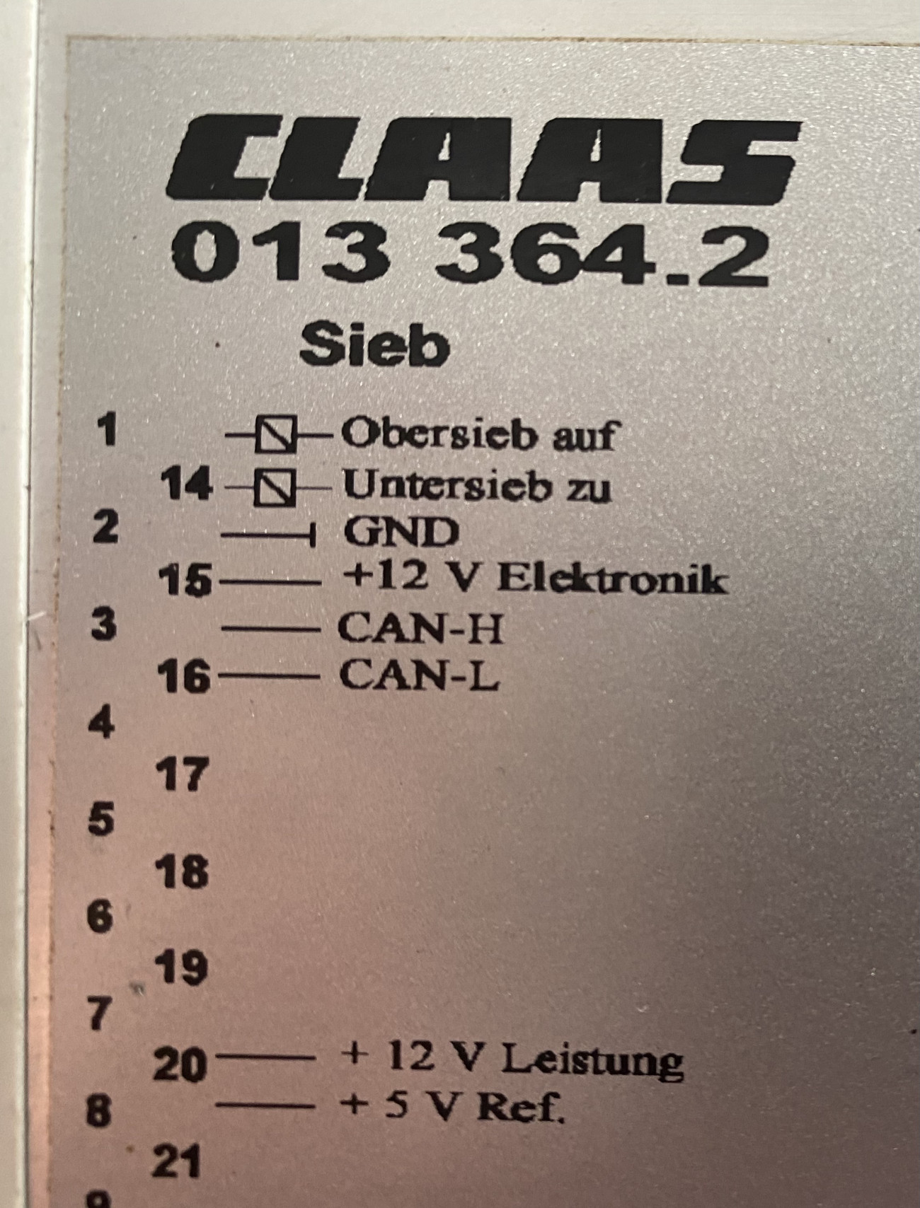 Claas SIEB Moduł 013 364.2