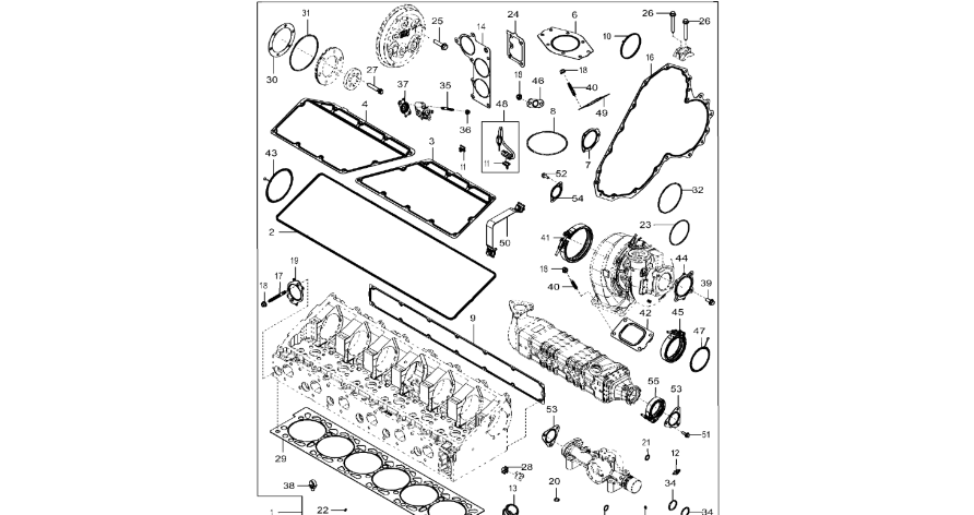 John Deere 9470RX - Zestaw uszczelki DZ112022 (Silnik)