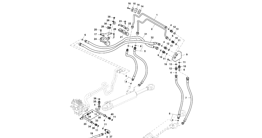 John Deere 9470RX - Przewód hydrauliczny RE587219 (Kierowanie)