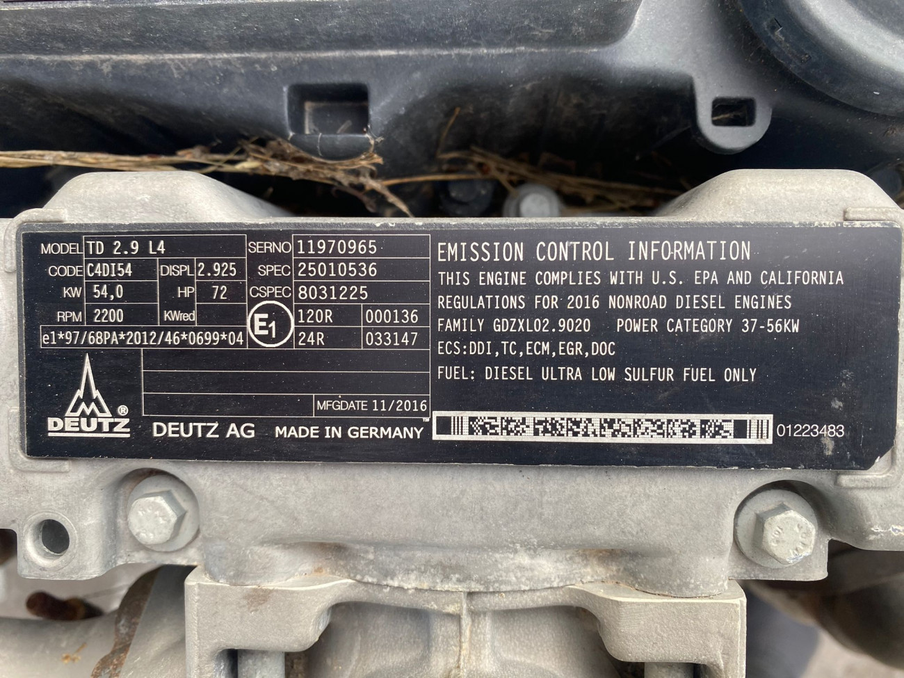 Deutz TD 2.9 L4 KW54,0