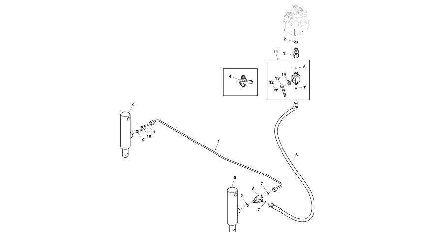John Deere 960 - Siłownik hydrauliczny DC217128 (Układ hydrauliczny)