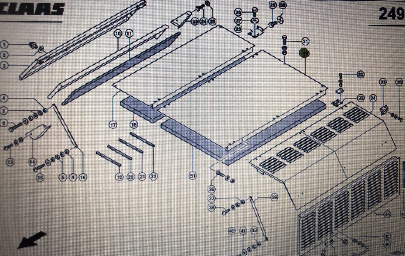 Drabinka Claas Mega 370-340 Nr 1 na rys katalogowym Nr katalogowy 000 646 588 4