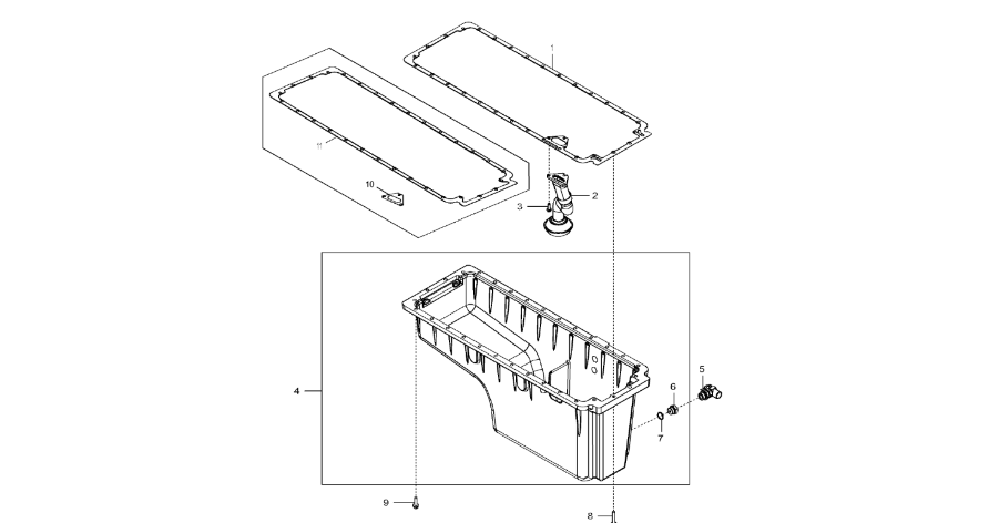 John Deere 9470RX - Miska olejowa RE558412 (Silnik)