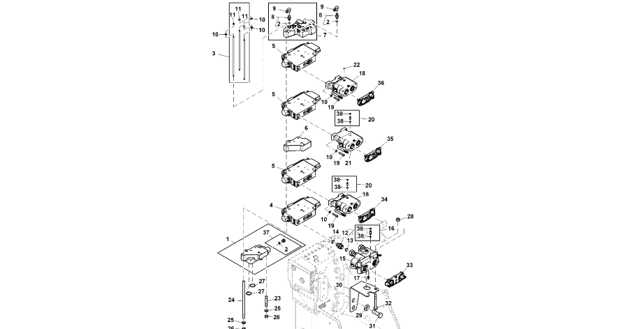 John Deere 9470RX - Rura RE312613 (Zawór sterujący)