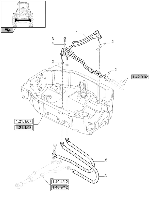 New Holland T6010 Rurka ciśnieniowa 87702722