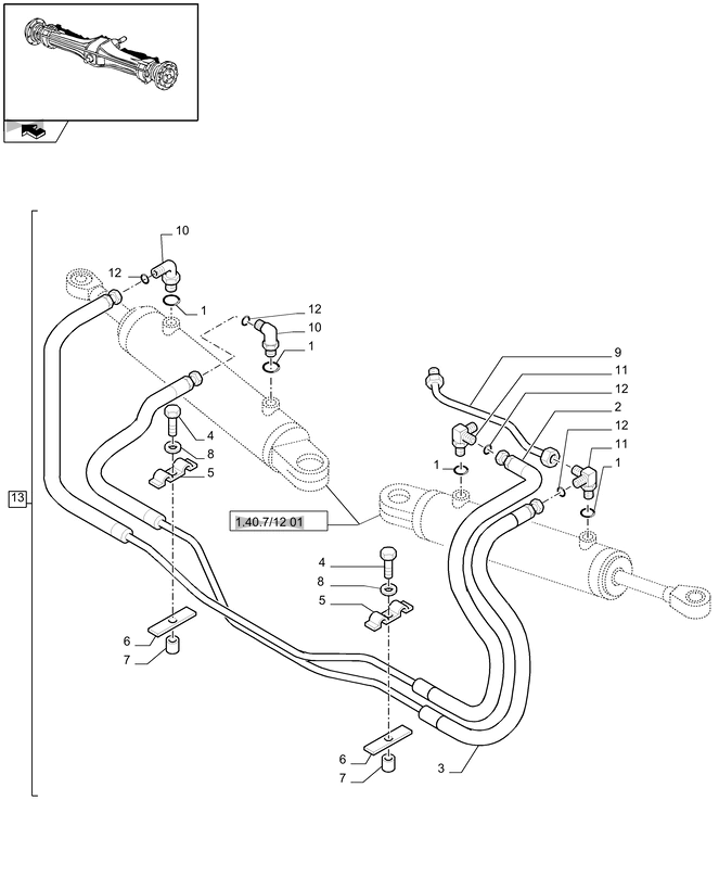 New Holland T6010 Wąź giętki 10.00mm od x 1450.00mm 47136898