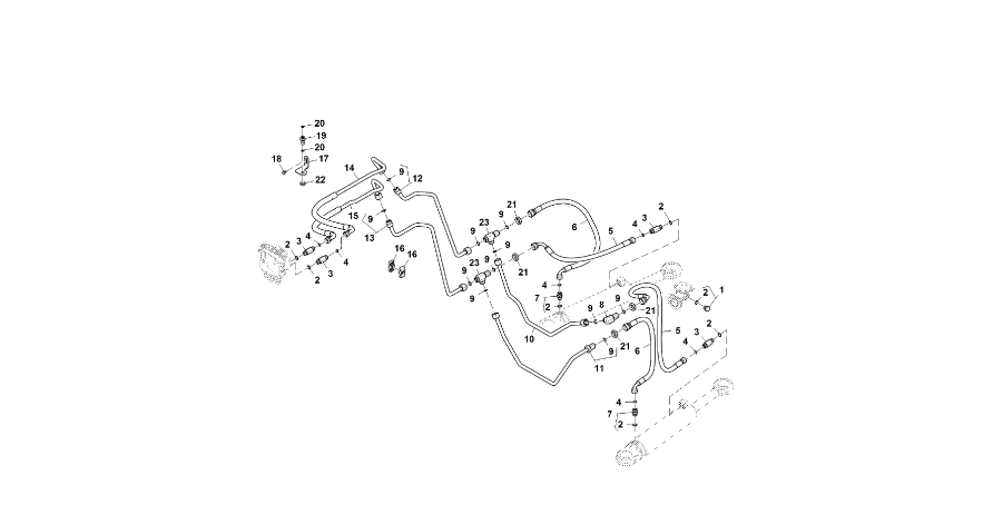 John Deere 9470RX - Przewód olejowy RE580770 (Kierowanie)