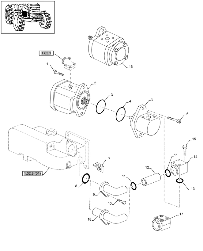 New Holland T6010 T6090 T6070 Regen pompa hydraul 25.2cc 87395822R