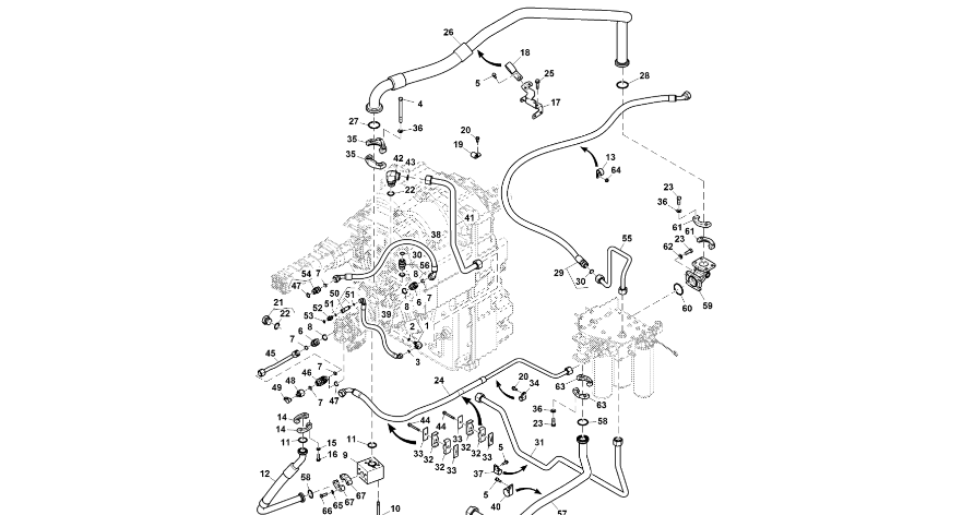 John Deere 9470RX - Przewód olejowy RE581160 (Układ hydrauliczny)