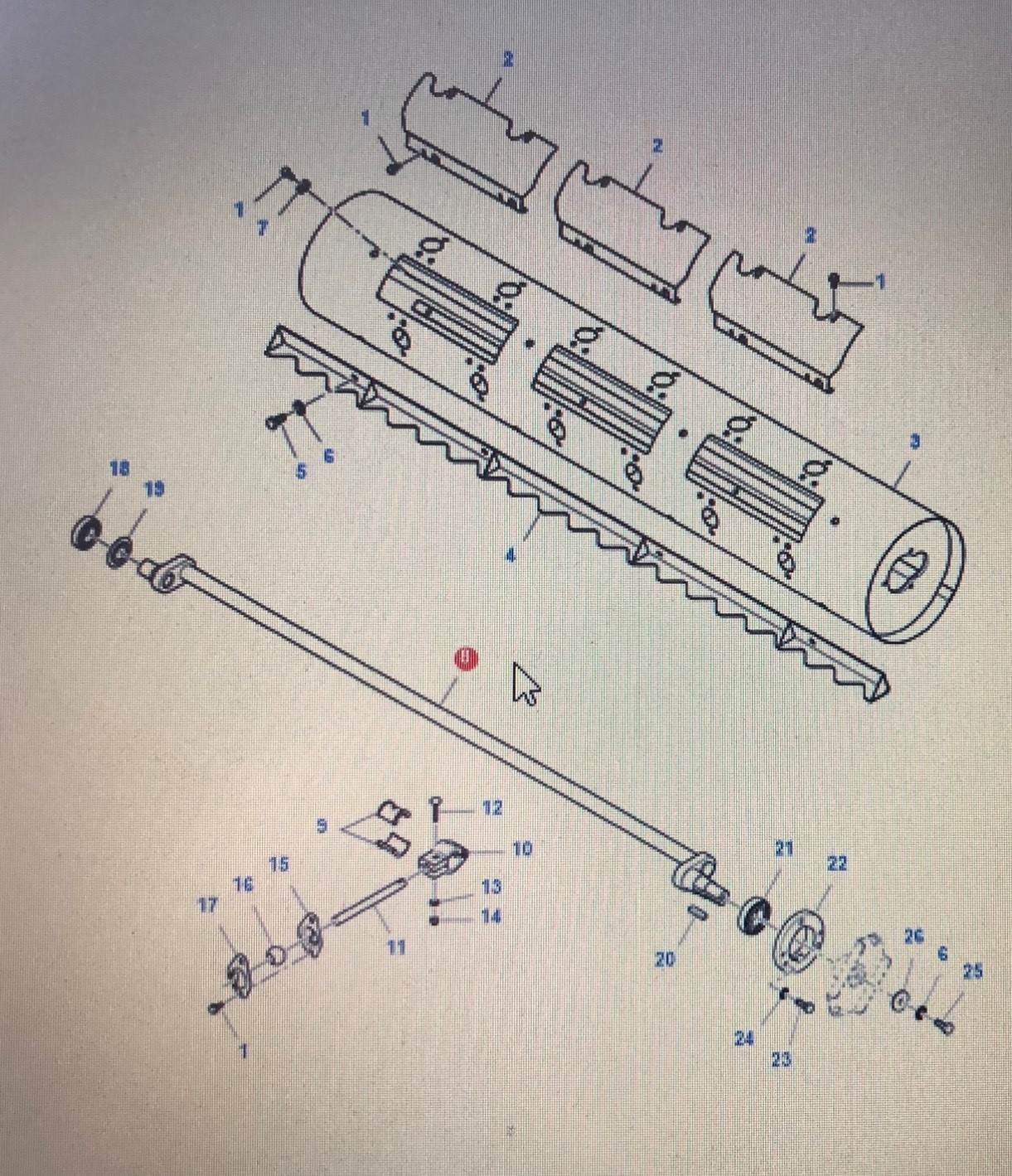 FENDT LA32284250/Fendt wał przenośnika pochyłego/wał bęben kolektora/Fendt 6335C