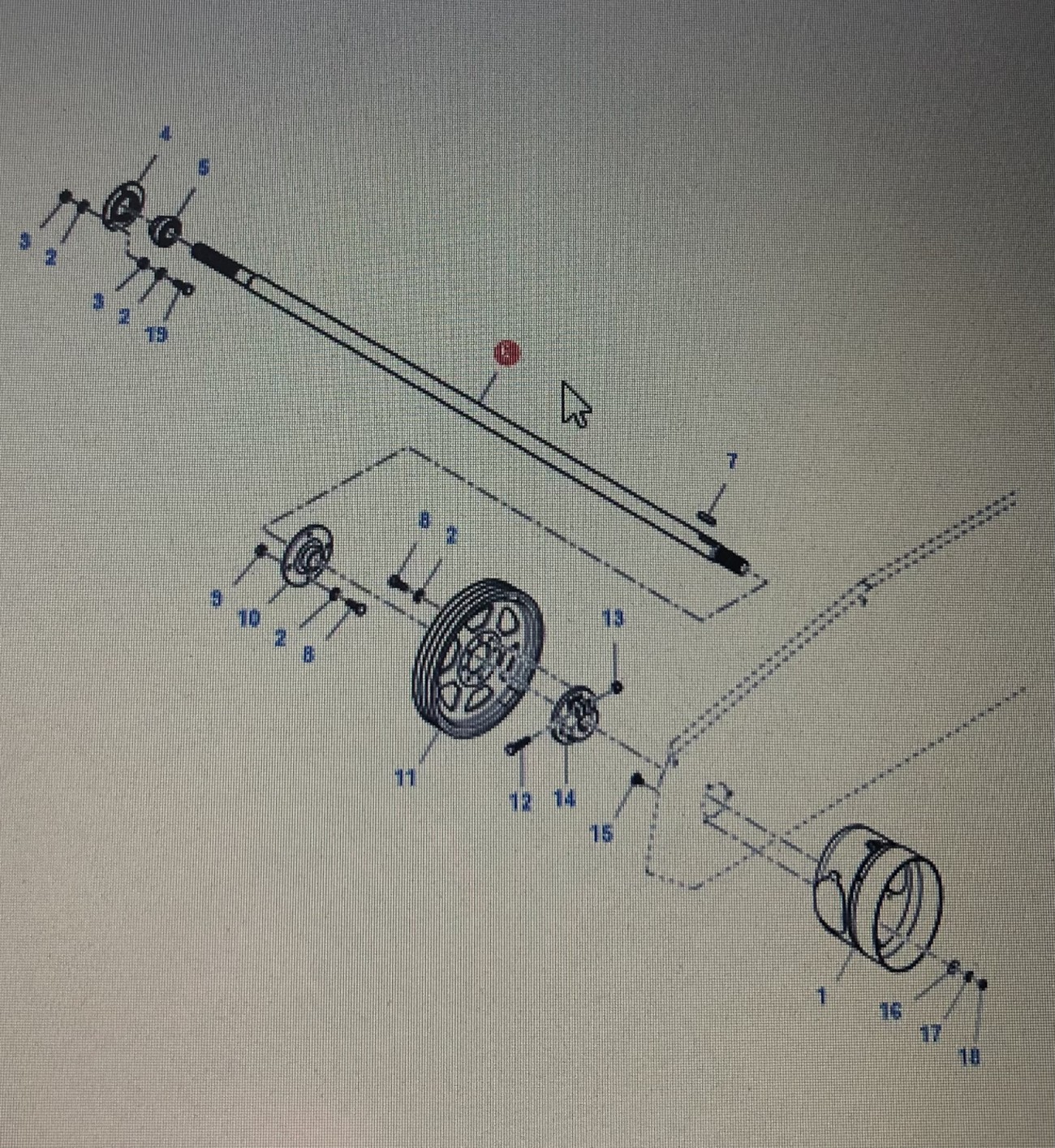 FENDT LA323175950/Fendt wał dolny przenośnik pochyły/Fendt 6335 C