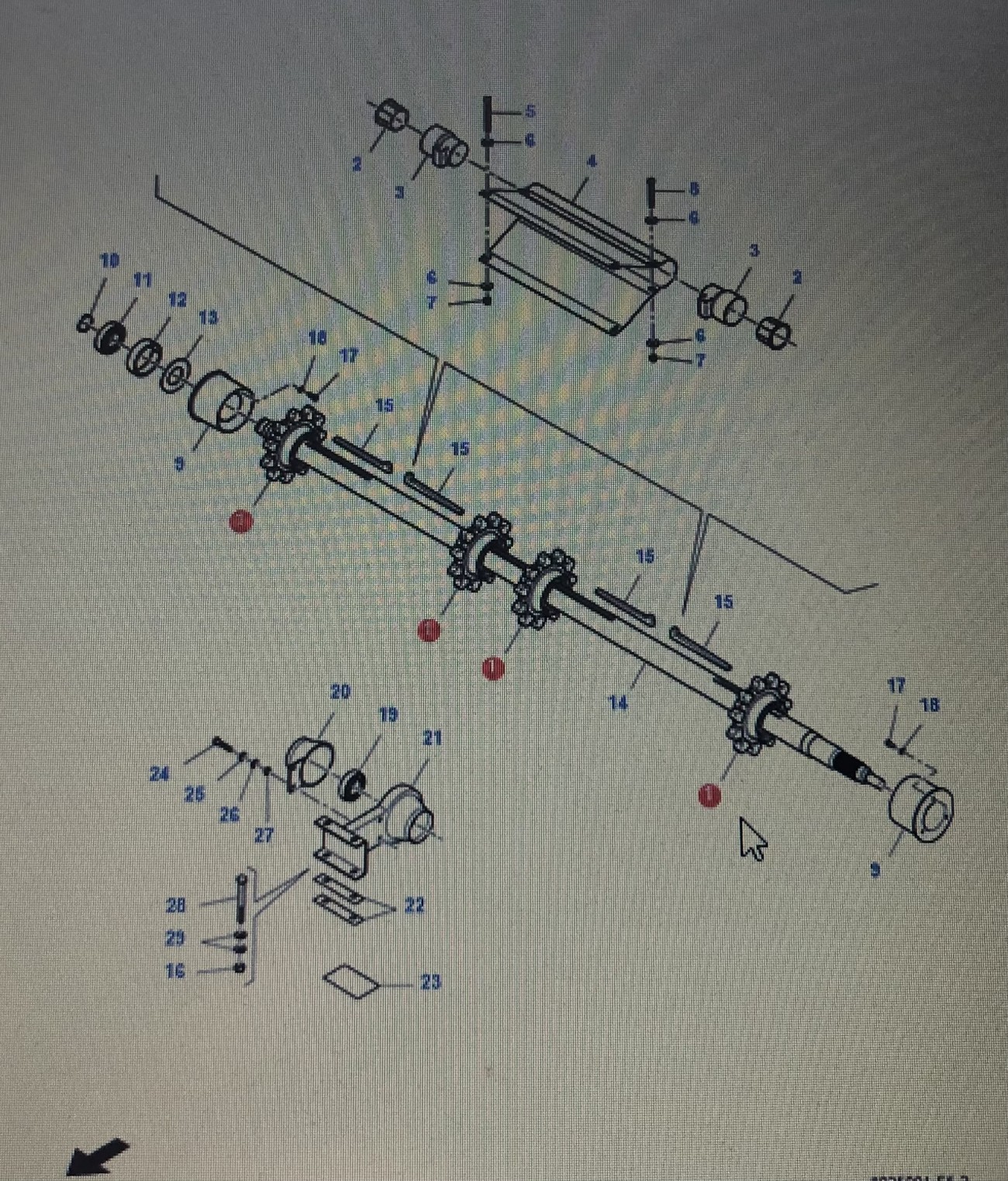 FENDT LA323317050/Fendt tryb przenośnika pochyłego/górny wał/Fendt 6335C