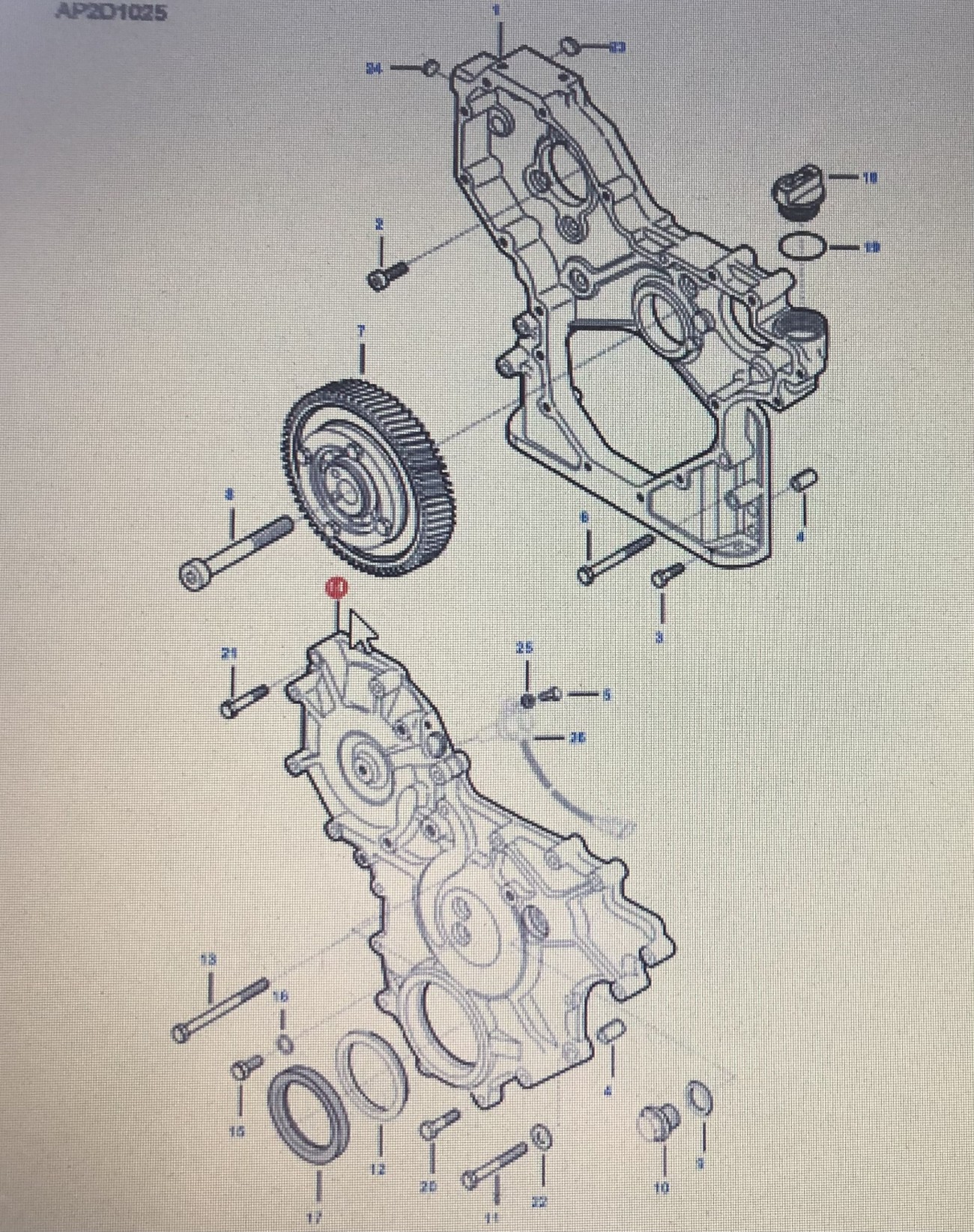 FENDT V837074707/Fendt przednia pokrywa obudowy przekładni/Fendt 6335C