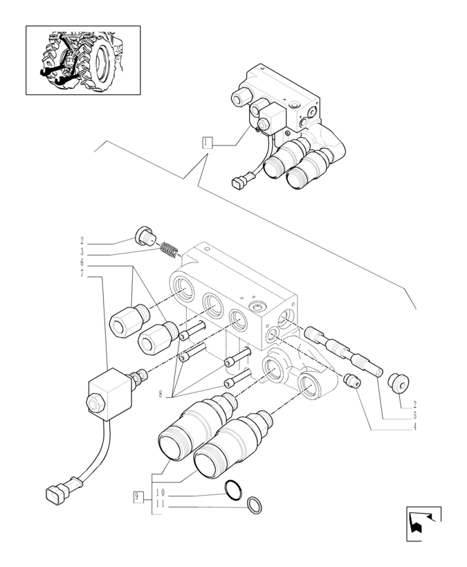 New Holland T6010 Zawor elektromagnet 47134652