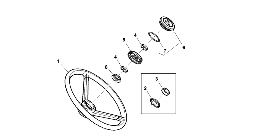 John Deere 9470RX - Kierownica RE282643 (Kierowanie)