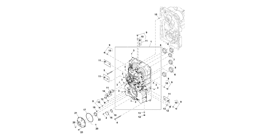John Deere 9470RX - Osłona YZ502846 (Przekładnia Power Shift)